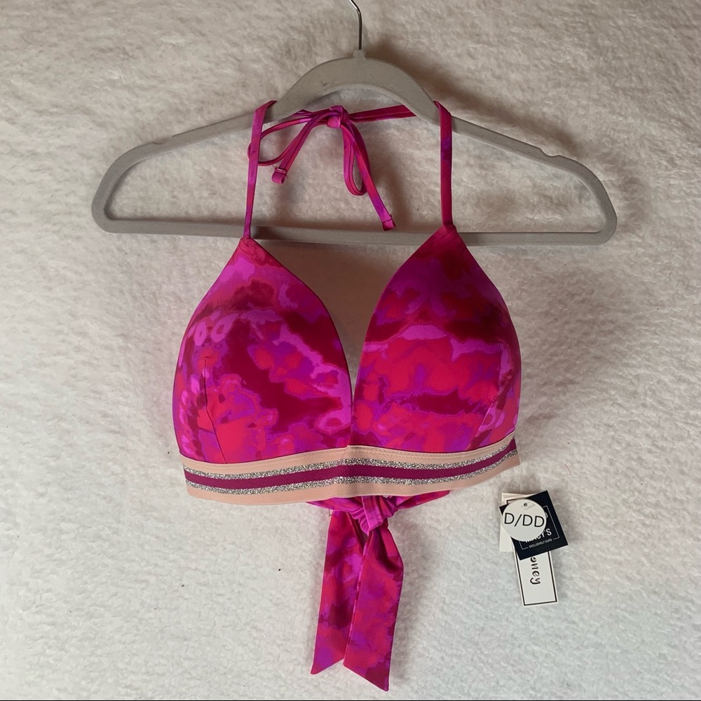 Hula Honey Juniors' Hana Beach Tie-Dye Banded Push-up‎ Bikini Top D/DD NWT 5166